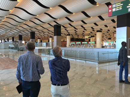 Touring the newly constructed Blaise Diagne International Airport. Touring Image